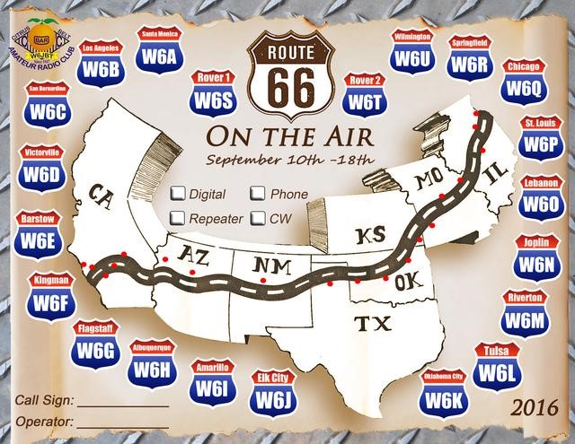 Route 66 On The Air September 10-18, 2016